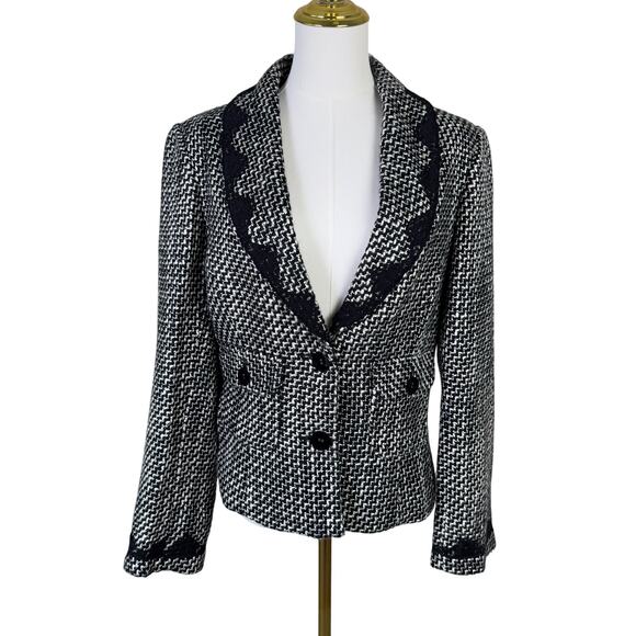 Emma James Tweed Button Up Workwear Blazer US Women's 12 - Picture 1 of 6
